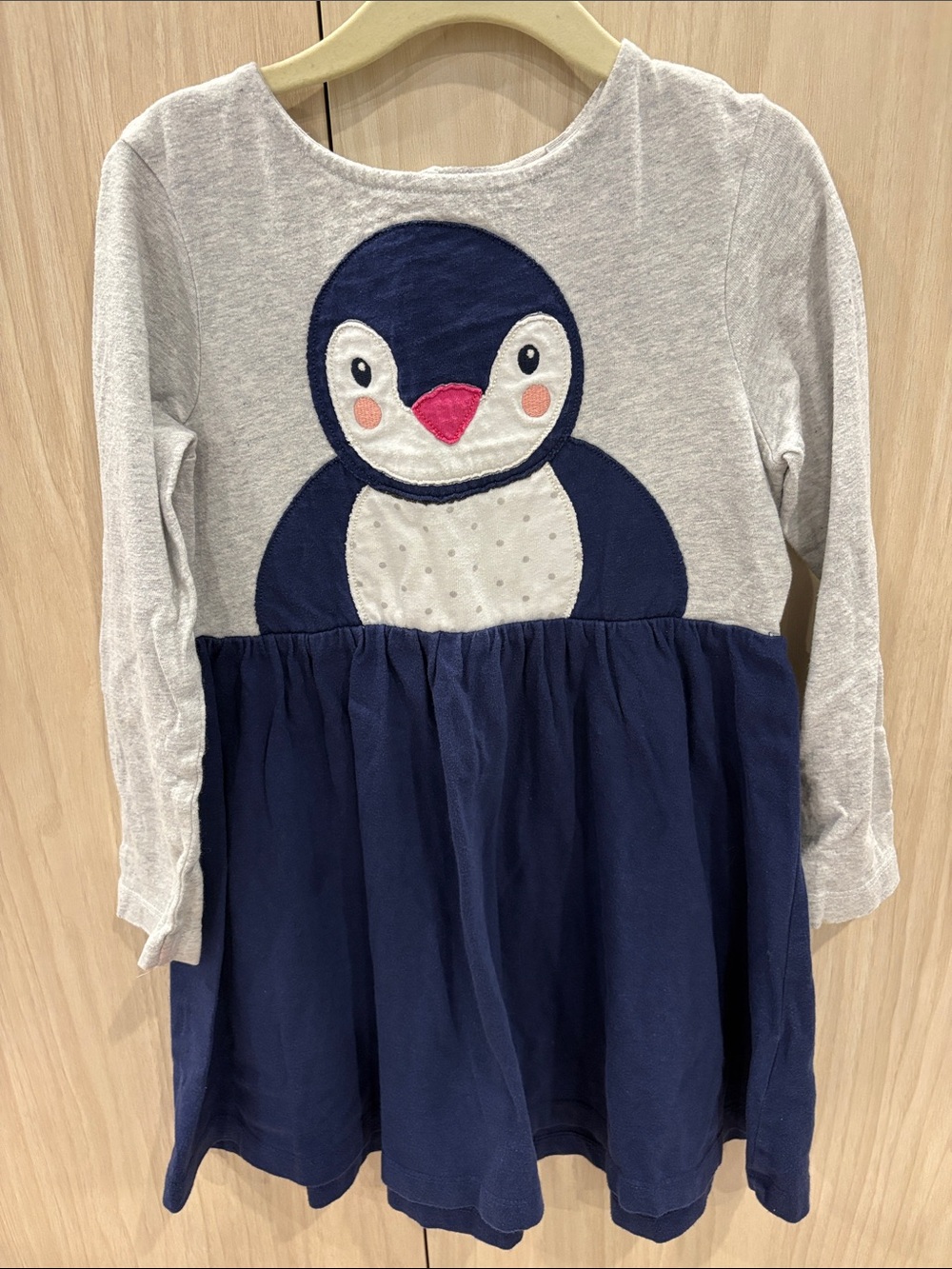 Mini Boden Gray & Navy Penguin Dress